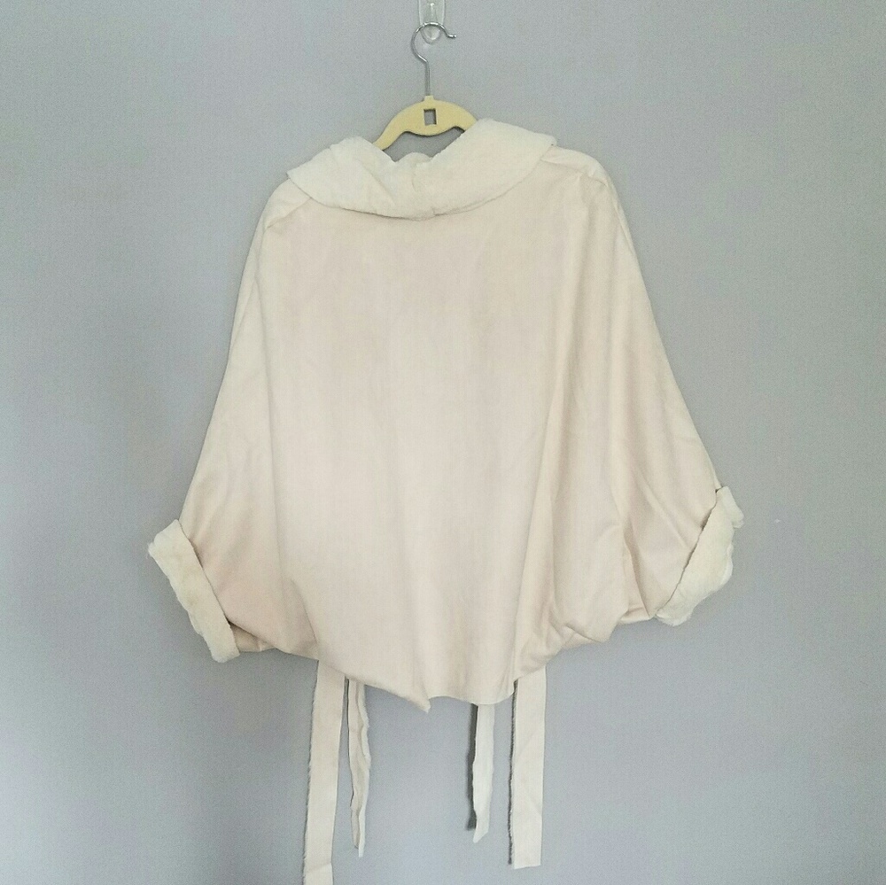 Faux Suede and Fur Wrap Jacket Oversized - Picture 4 of 8